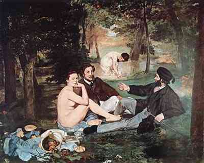 Picnic in the Garden - by Eduoard Manet